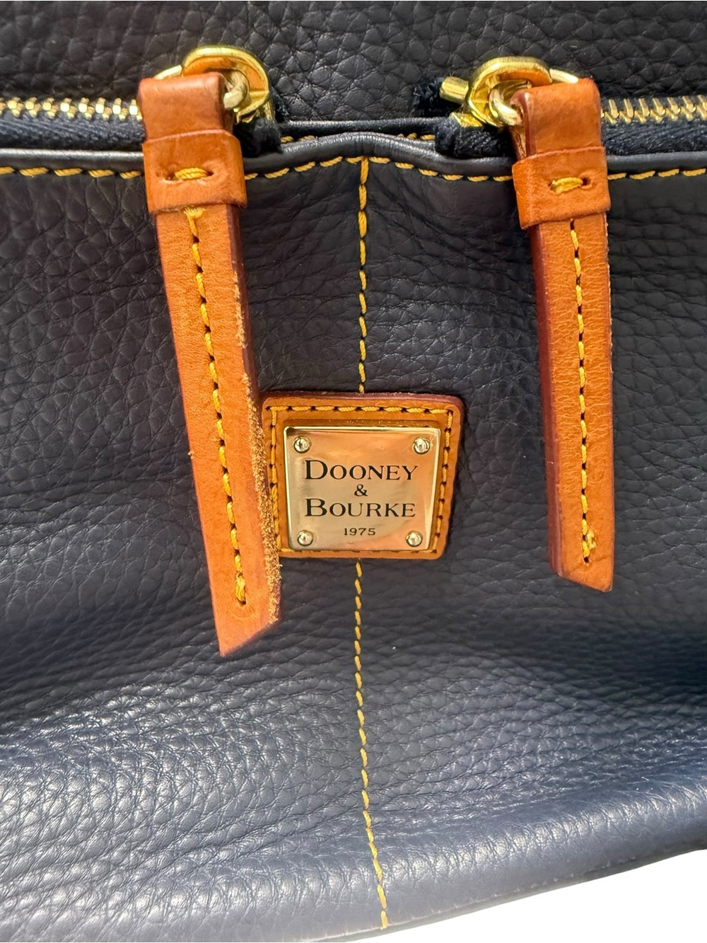 Dooney & Bourke Dillen Pebble Leather Double Pocket Convertible Shopper Navy - Picture 4 of 14
